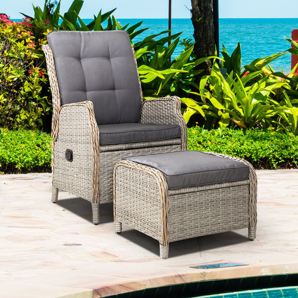 Gardeon Recliner Chair Sun lounge Outdoor Setting Patio Furniture Wicker Sofa freeshipping - Awezingly