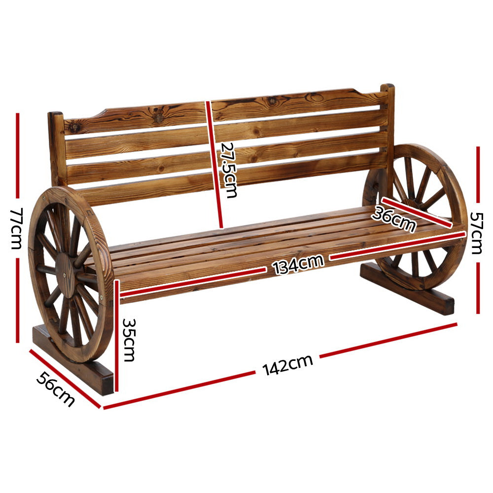 Gardeon Garden Bench Wooden Wagon Chair 3 Seat Outdoor Furniture Backyard Lounge freeshipping - Awezingly