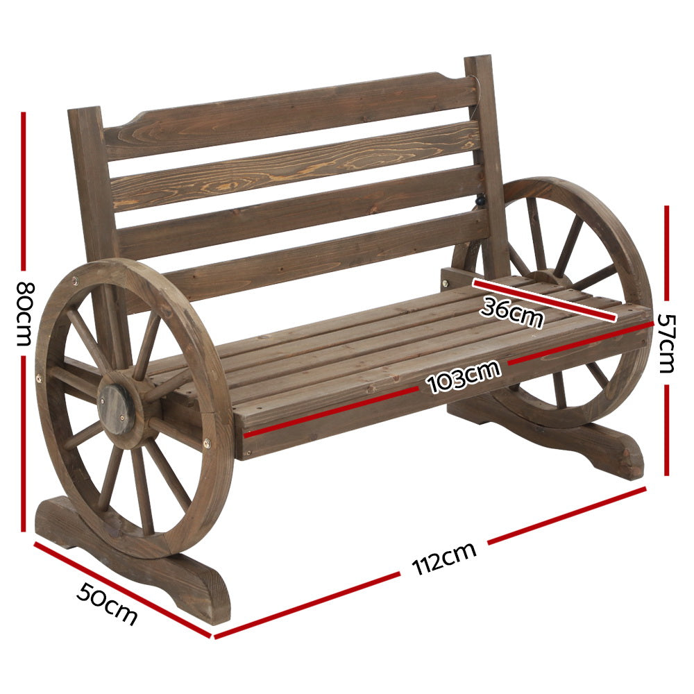 Gardeon Park Bench Wooden Wagon Chair Outdoor Garden Backyard Lounge Furniture freeshipping - Awezingly