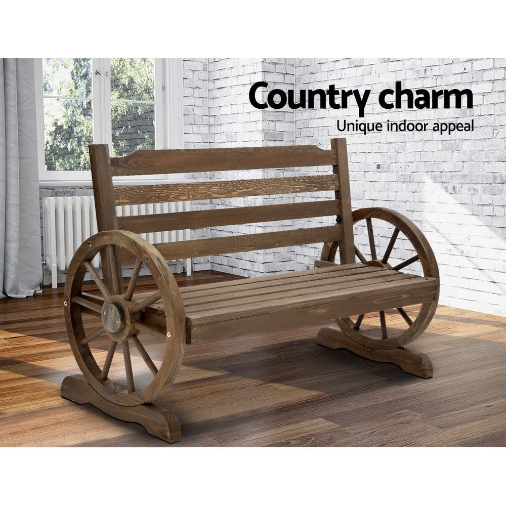 Gardeon Park Bench Wooden Wagon Chair Outdoor Garden Backyard Lounge Furniture freeshipping - Awezingly