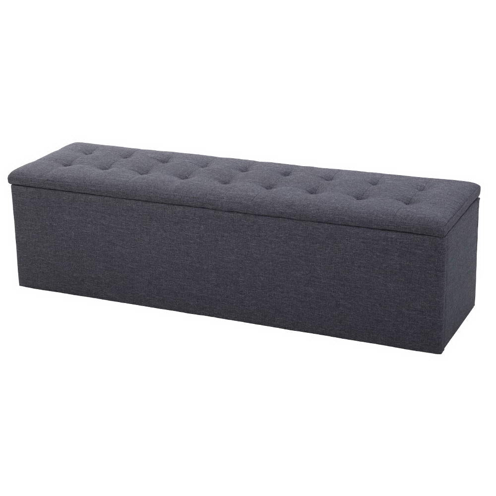 Artiss Storage Ottoman Blanket Box Linen Foot Stool Rest Chest Couch Grey freeshipping - Awezingly