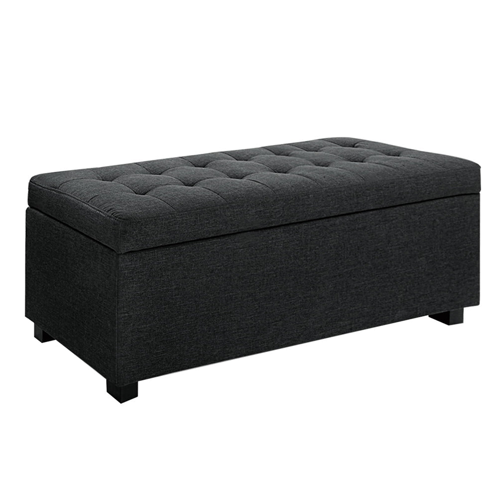 Artiss Premium Storage Ottoman - Charcoal