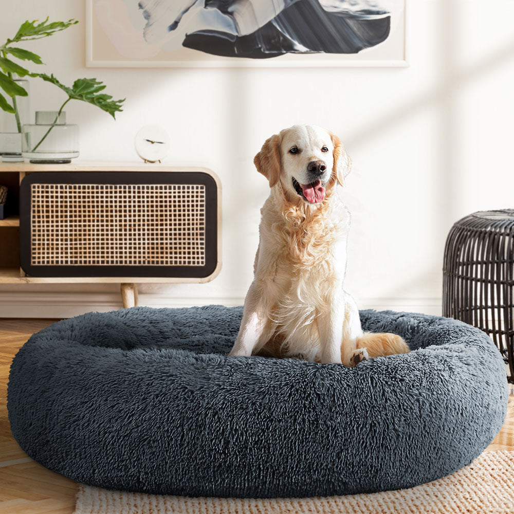 Pet Bed Dog Cat Calming Bed Extra Large 110cm Dark Grey Sleeping Comfy Washable freeshipping - Awezingly