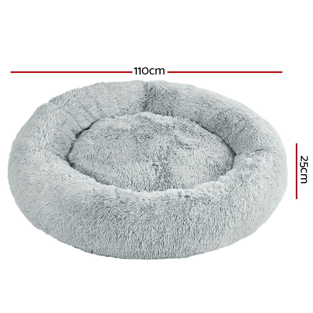 Pet Bed Dog Cat Calming Bed Extra Large 110cm Light Grey Sleeping Comfy Washable freeshipping - Awezingly