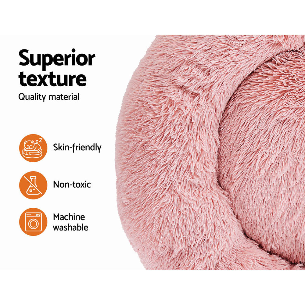 Pet Bed Dog Cat Calming Bed Large 90cm Pink Sleeping Comfy Cave Washable freeshipping - Awezingly