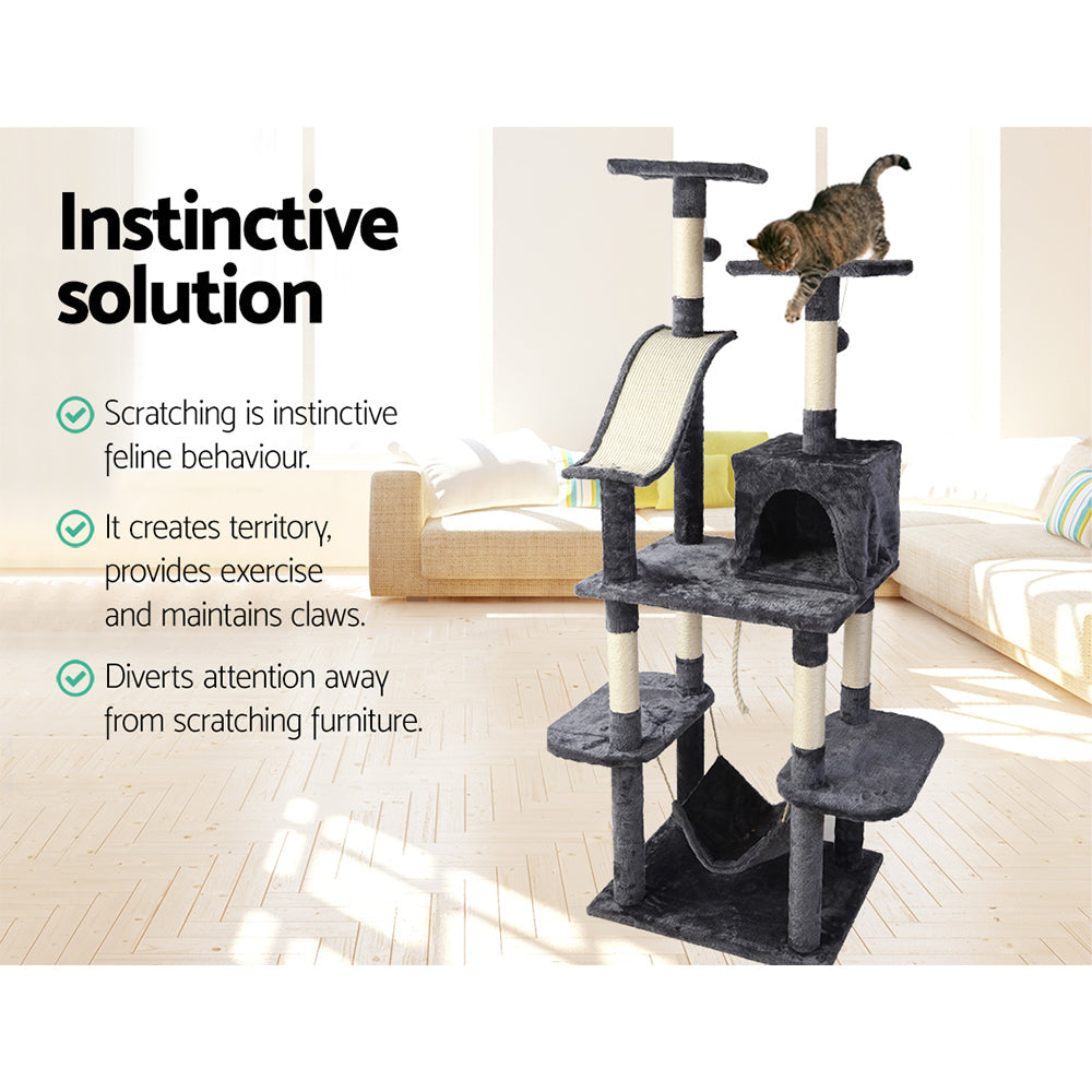 i.Pet Cat Tree 171cm Trees Scratching Post Scratcher Tower Condo House Furniture Wood freeshipping - Awezingly