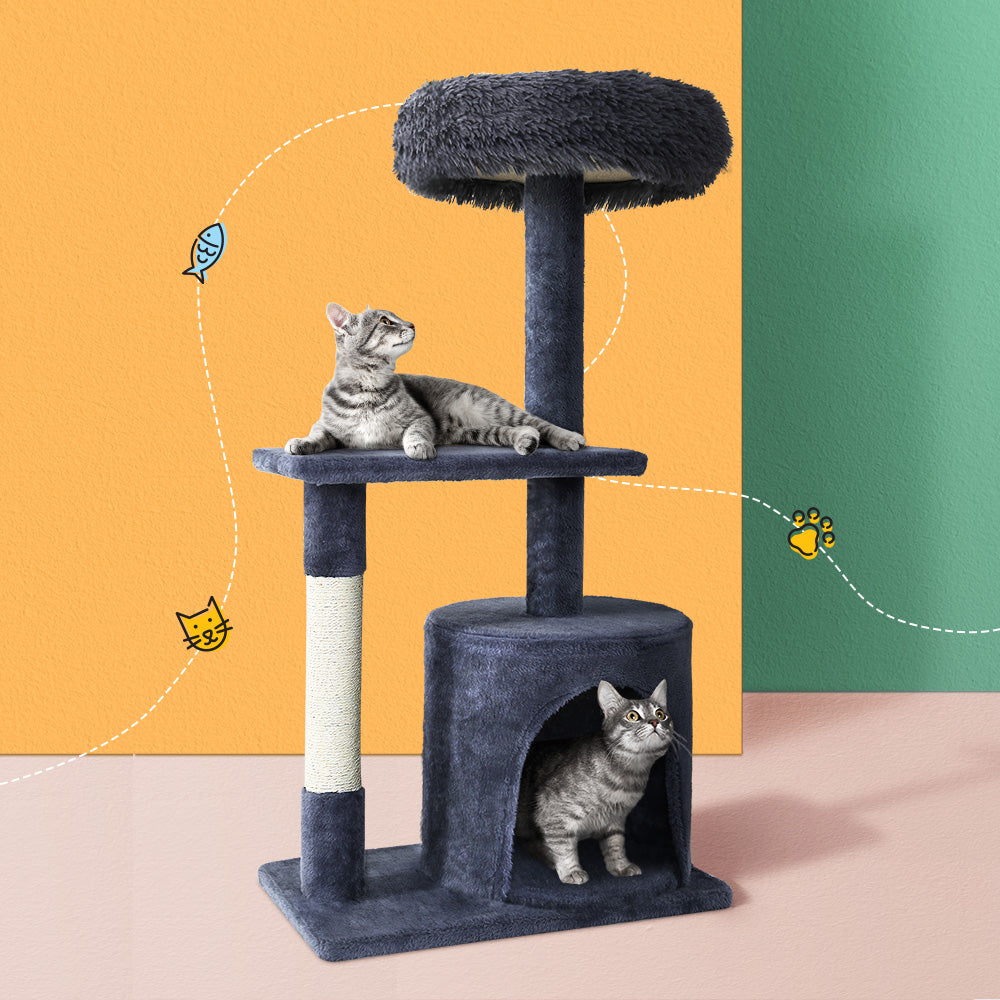 i.Pet Cat Tree Scratching Post Scratcher Tower Condo House Grey 94cm