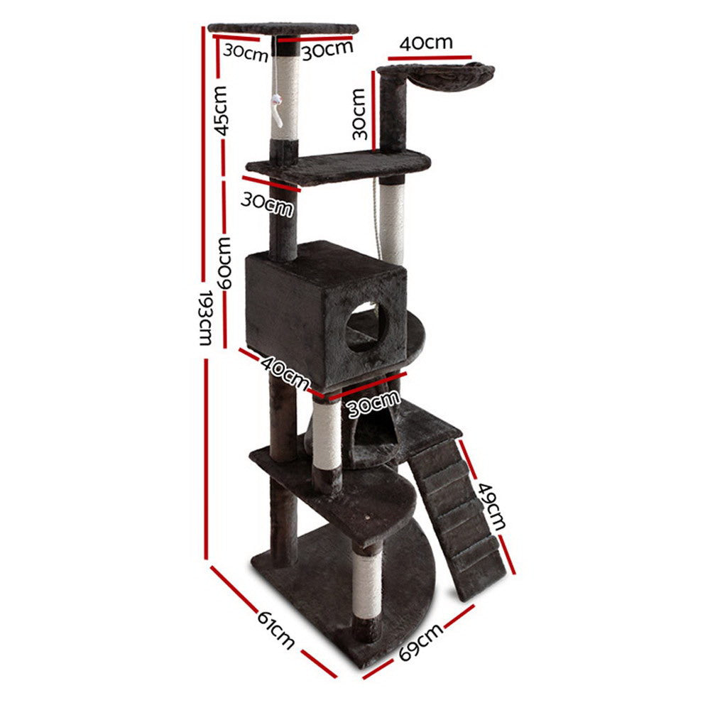 i.Pet Cat Tree 193cm Trees Scratching Post Scratcher Tower Condo House Furniture Wood freeshipping - Awezingly