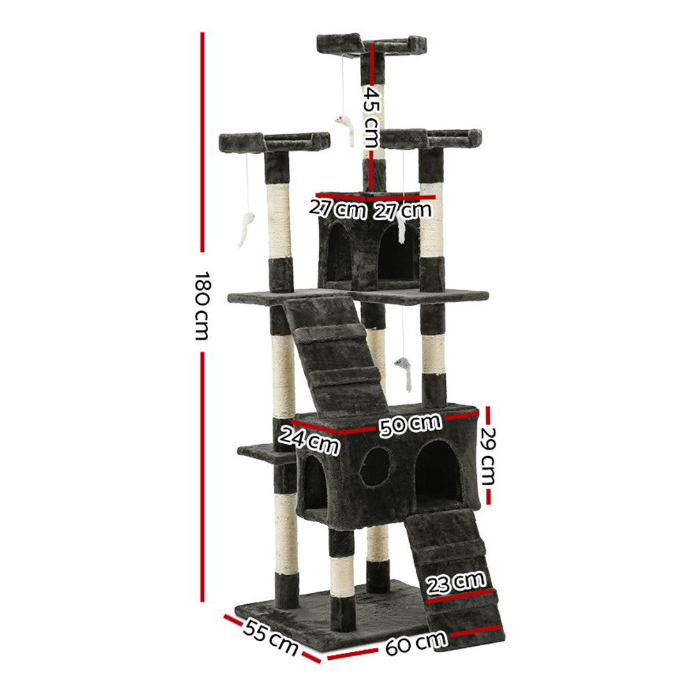 i.Pet Cat Tree 180cm Trees Scratching Post Scratcher Tower Condo House Furniture Wood freeshipping - Awezingly