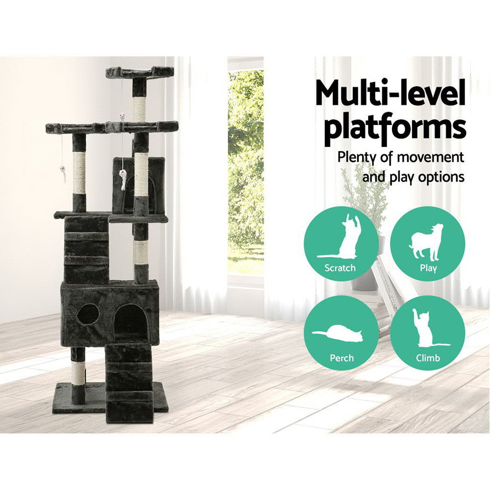 i.Pet Cat Tree 180cm Trees Scratching Post Scratcher Tower Condo House Furniture Wood freeshipping - Awezingly