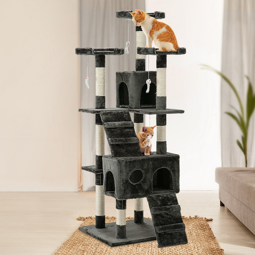 i.Pet Cat Tree 180cm Trees Scratching Post Scratcher Tower Condo House Furniture Wood freeshipping - Awezingly