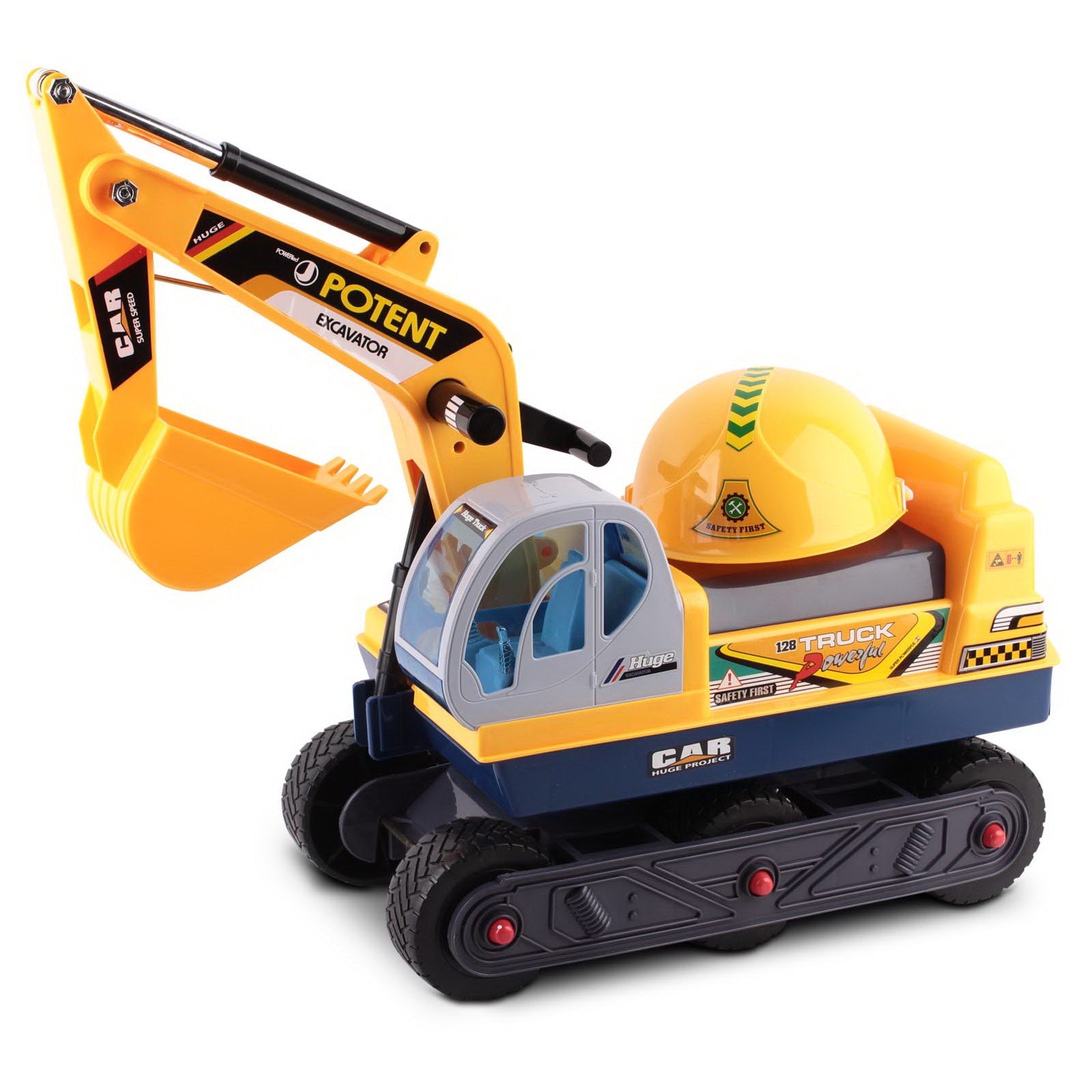 Keezi Kids Ride On Excavator - Yellow freeshipping - Awezingly