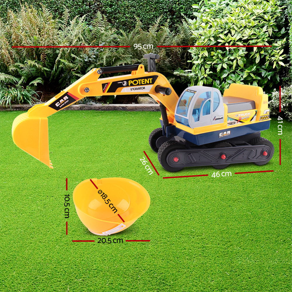 Keezi Kids Ride On Excavator - Yellow freeshipping - Awezingly