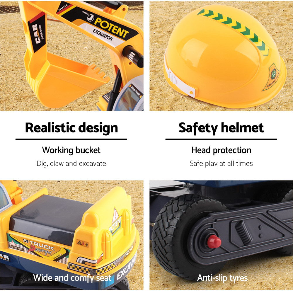 Keezi Kids Ride On Excavator - Yellow freeshipping - Awezingly