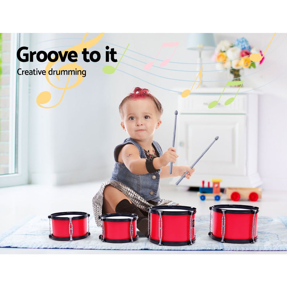 Keezi Kids 7 Drum Set Junior Drums Kit Musical Play Toys Childrens Mini Big Band freeshipping - Awezingly