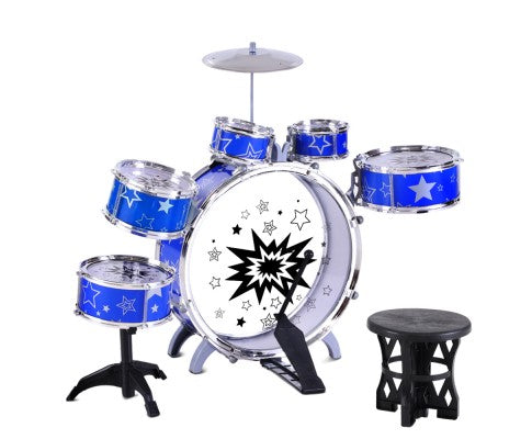 Keezi 11 Piece Kids Drum Set freeshipping - Awezingly