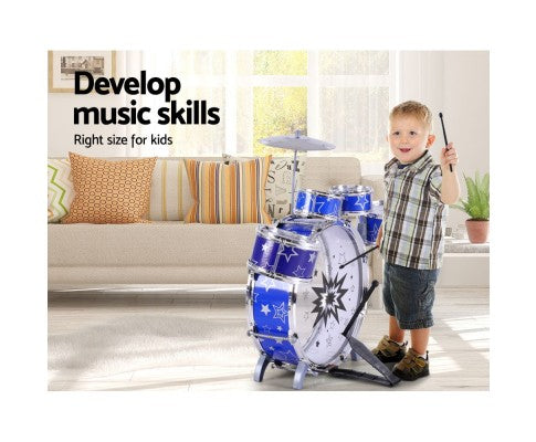 Keezi 11 Piece Kids Drum Set freeshipping - Awezingly