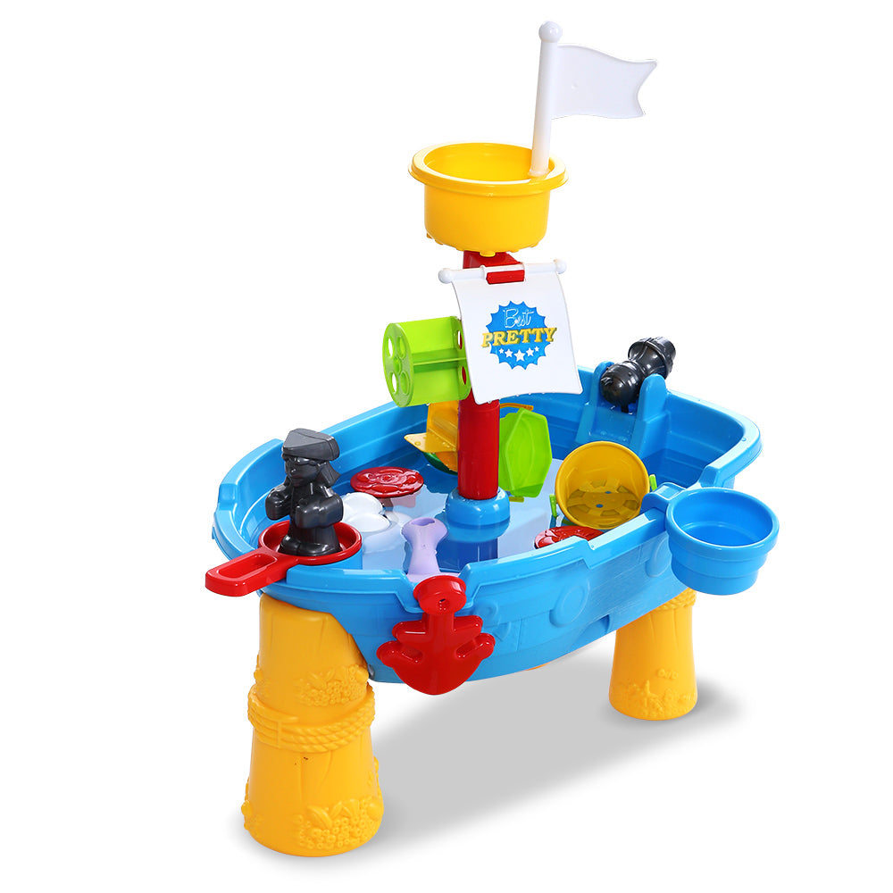 Keezi Kids Beach Sand and Water Toys Outdoor Table Pirate Ship Childrens Sandpit freeshipping - Awezingly