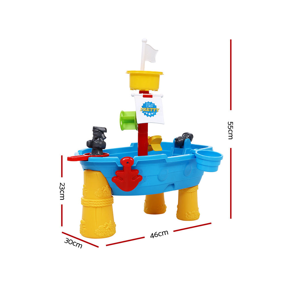 Keezi Kids Beach Sand and Water Toys Outdoor Table Pirate Ship Childrens Sandpit freeshipping - Awezingly