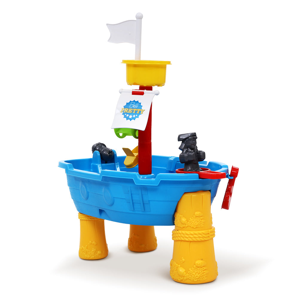 Keezi Kids Beach Sand and Water Toys Outdoor Table Pirate Ship Childrens Sandpit freeshipping - Awezingly