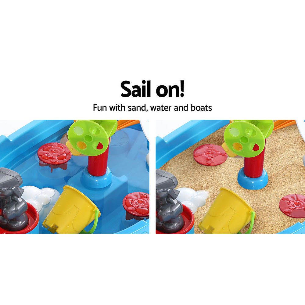 Keezi Kids Beach Sand and Water Toys Outdoor Table Pirate Ship Childrens Sandpit freeshipping - Awezingly