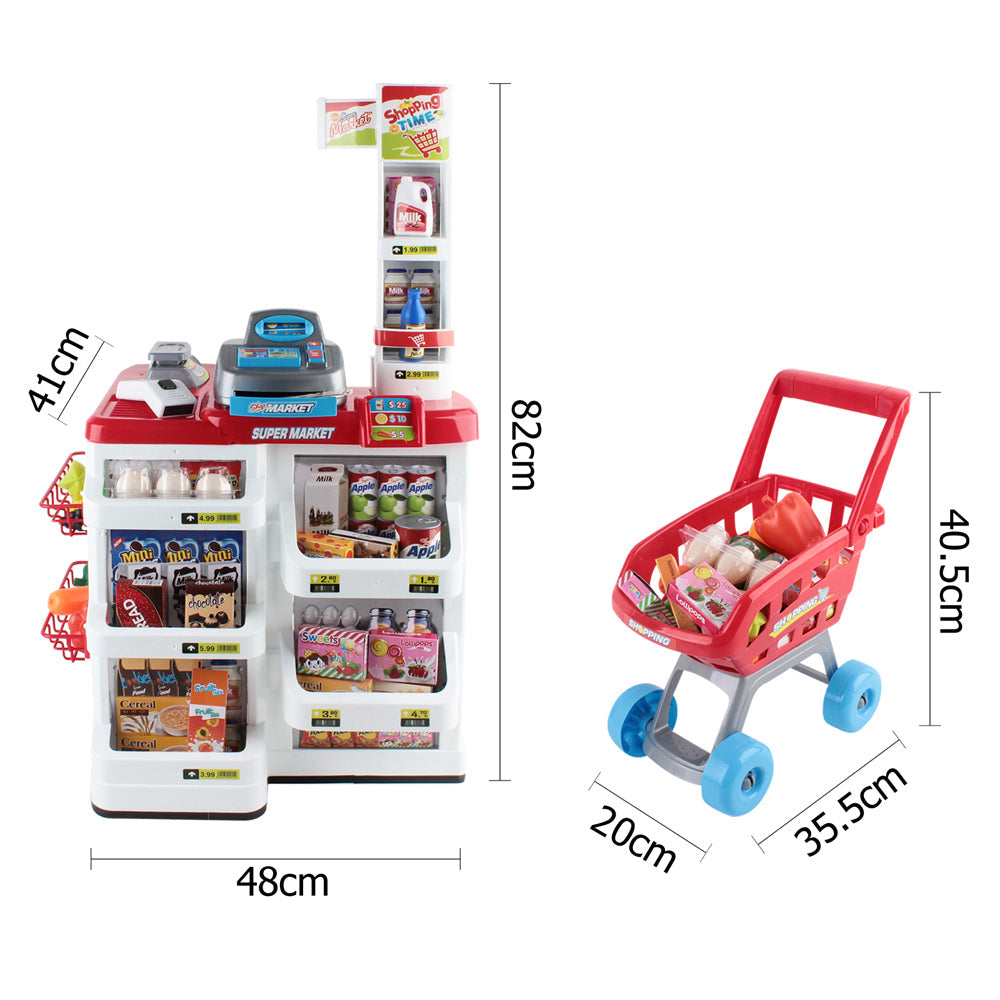 Keezi 24 Piece Kids Super Market Toy Set - Red & White freeshipping - Awezingly