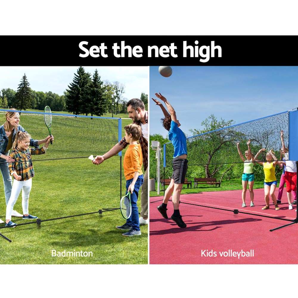 Everfit Portable Sports Net Stand Badminton Volleyball Tennis Soccer 3m 3ft Blue freeshipping - Awezingly