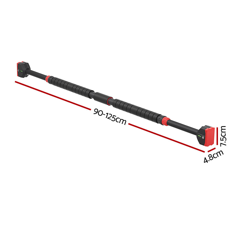 Everfit Adjustable Doorway Pull Up Bar 90CM-125CM Chin Up Bar Level Meter 300KG