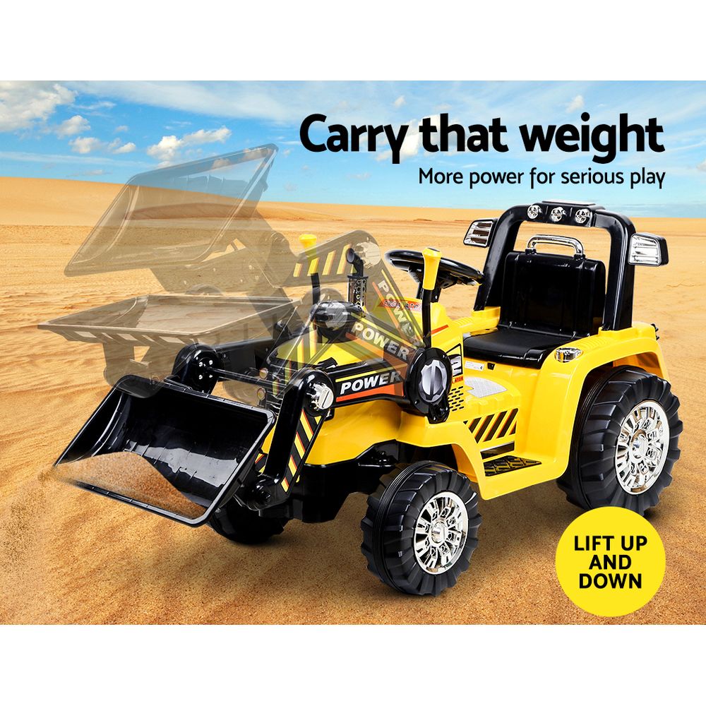 Rigo Kids Ride On Bulldozer Digger Electric Car Yellow freeshipping - Awezingly