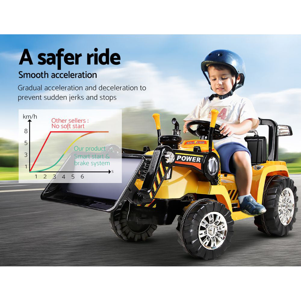 Rigo Kids Ride On Bulldozer Digger Electric Car Yellow freeshipping - Awezingly