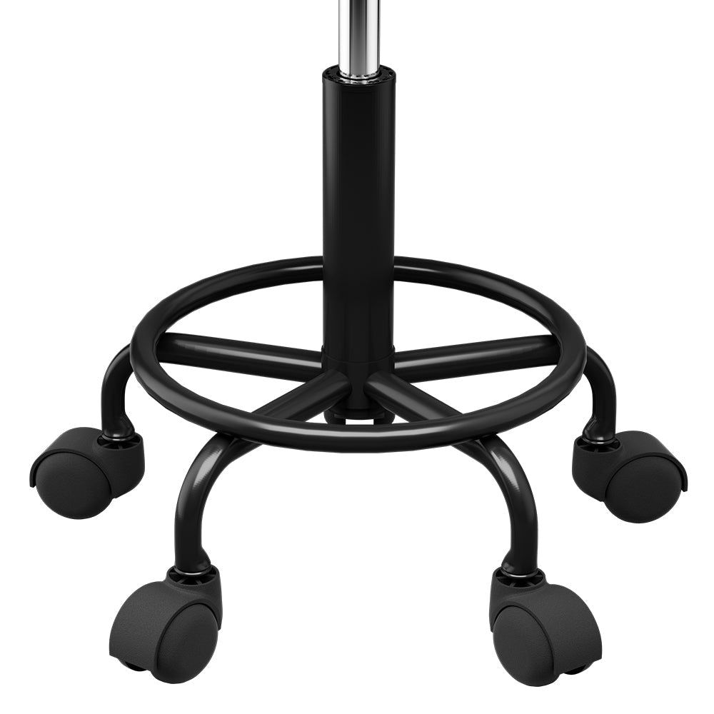 Artiss Salon Stool Swivel Height Adjustable Square Barber Spa Chair PU Black