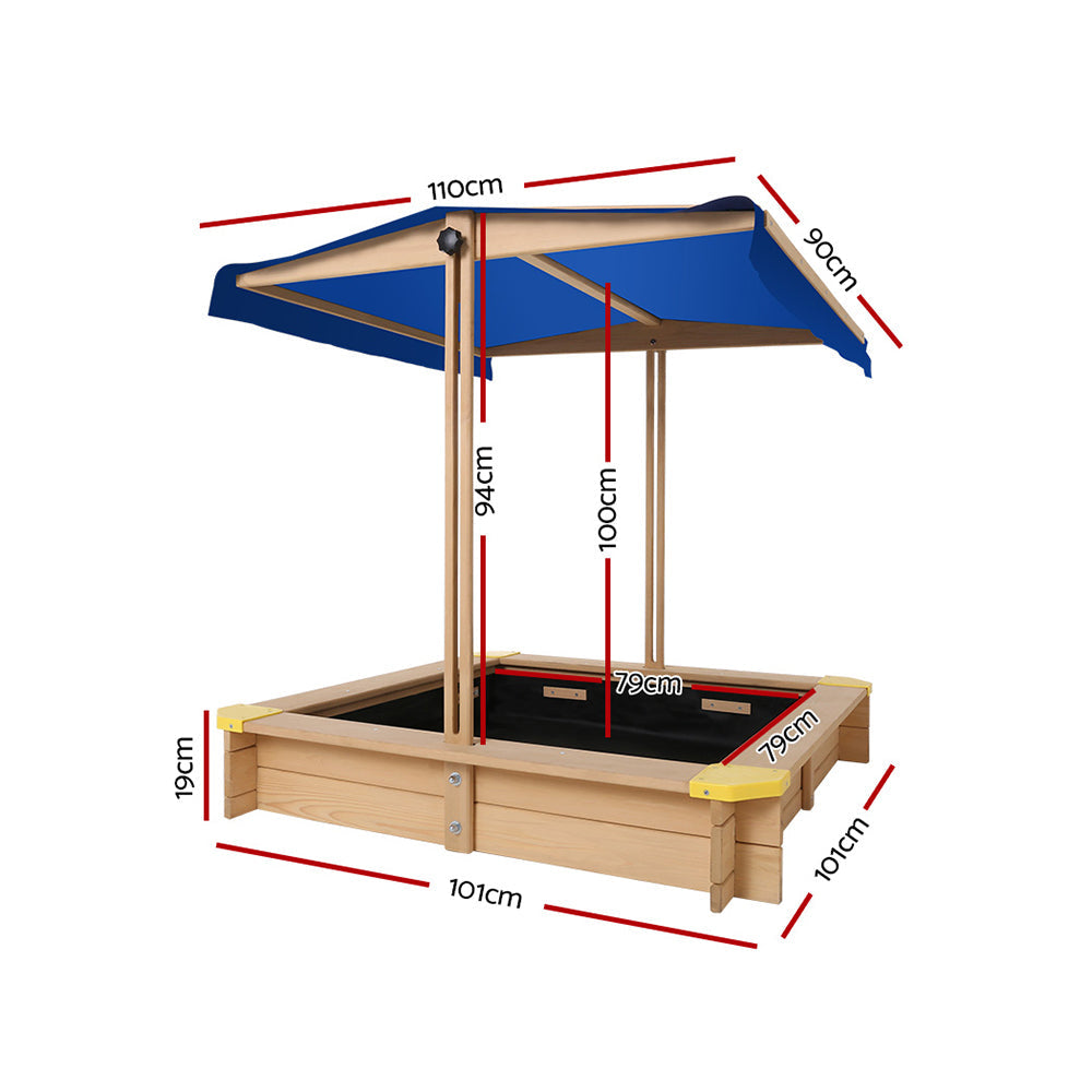 Keezi Wooden Outdoor Sand Box Set Sand Pit- Natural Wood freeshipping - Awezingly