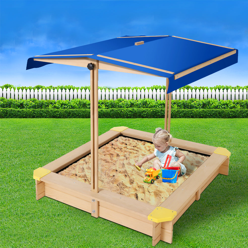 Keezi Wooden Outdoor Sand Box Set Sand Pit- Natural Wood freeshipping - Awezingly