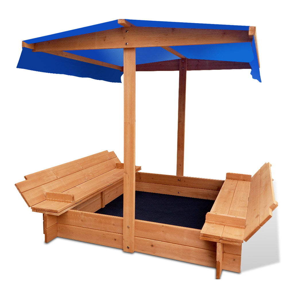 Keezi Wooden Outdoor Sand Box Set Sand Pit- Natural Wood freeshipping - Awezingly