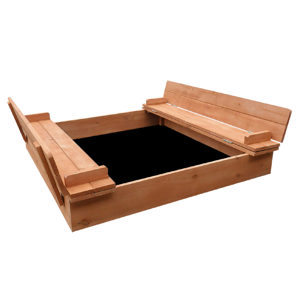 Keezi Wooden Outdoor Sandpit Set - Natural Wood freeshipping - Awezingly