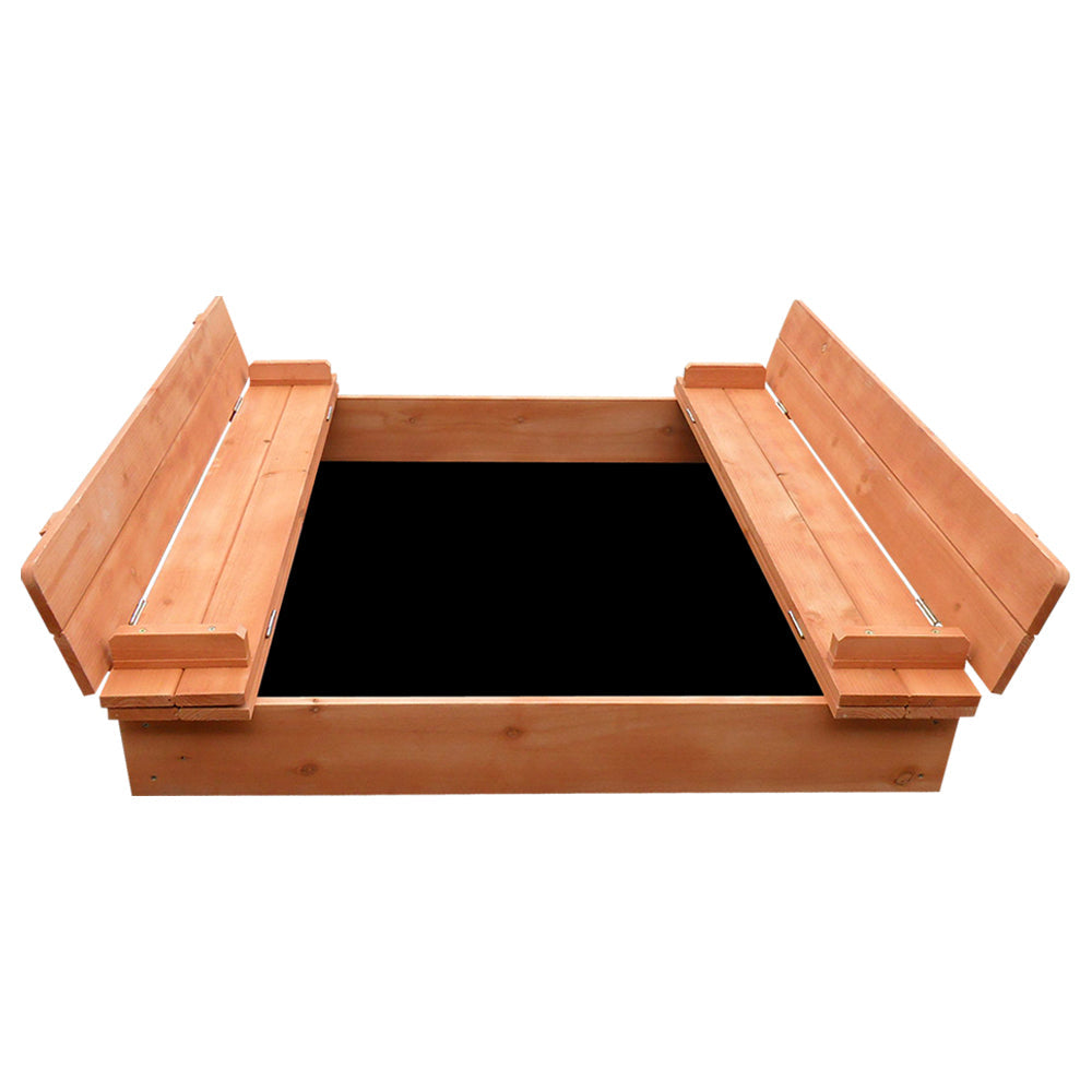 Keezi Wooden Outdoor Sandpit Set - Natural Wood freeshipping - Awezingly