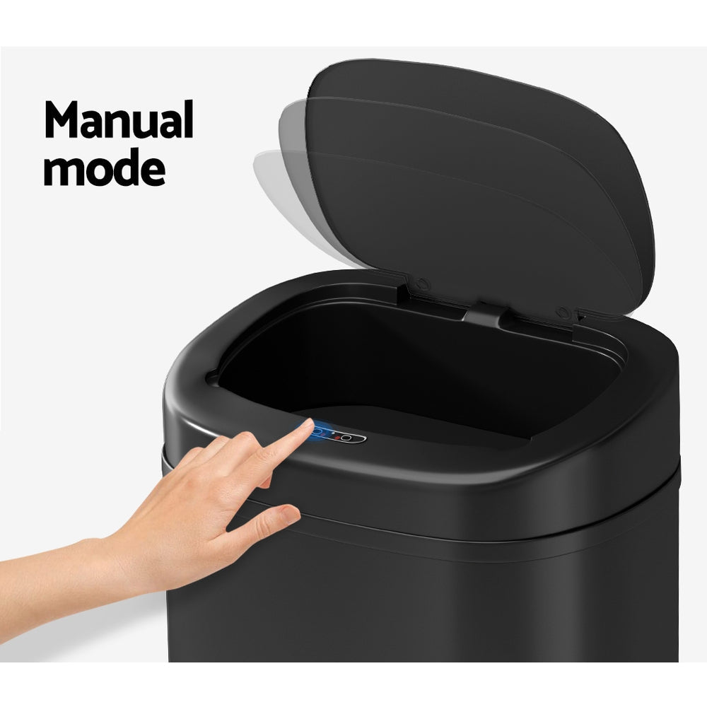 Devanti 82L Motion Sensor Bin Rubbish Waste Automatic Trash Can Kitchen Black