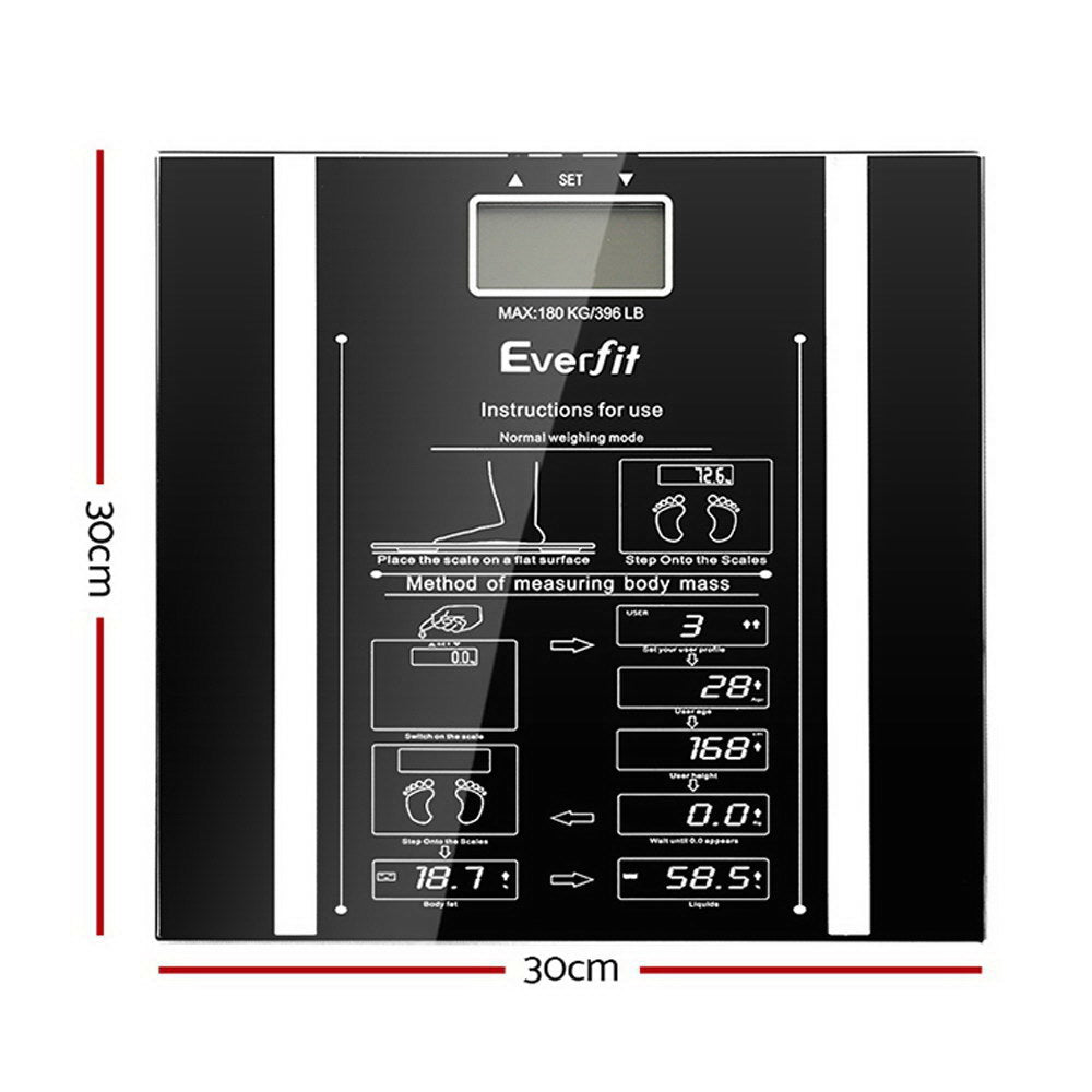 Everfit Electronic Digital Body Fat Scale - Black freeshipping - Awezingly