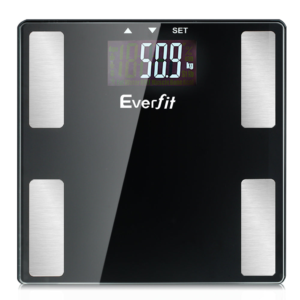 Everfit Electronic Digital Body Fat Scale Bathroom Weight Scale-Black freeshipping - Awezingly