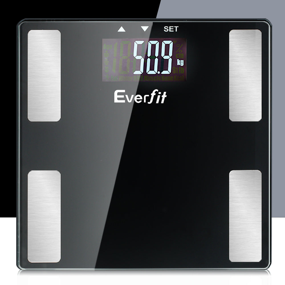 Everfit Electronic Digital Body Fat Scale Bathroom Weight Scale-Black freeshipping - Awezingly