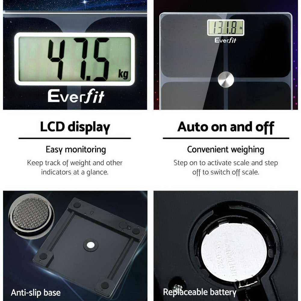 Everfit Electronic Digital Body Weight Scale Bathroom Scale-Black freeshipping - Awezingly