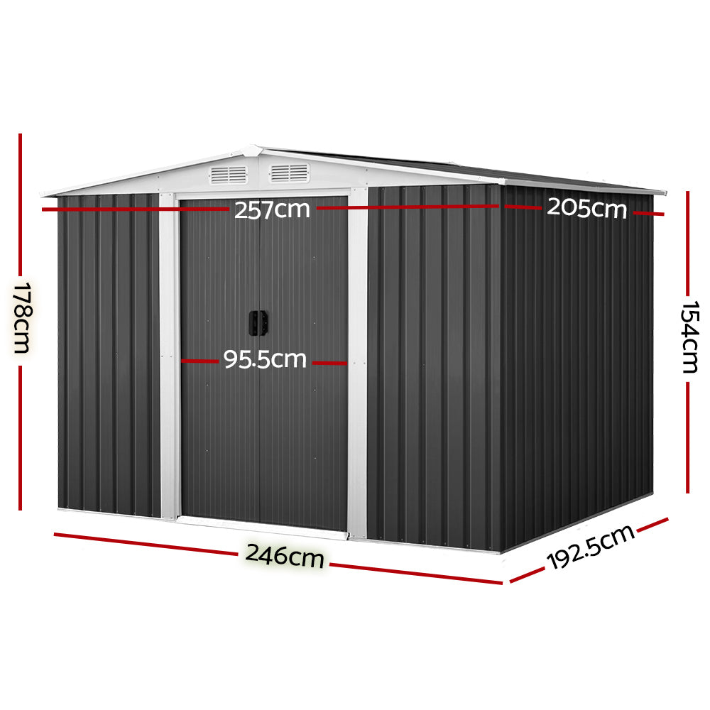 Giantz Garden Shed Outdoor Storage Sheds Tool Workshop 2.58X2.07M with Base freeshipping - Awezingly