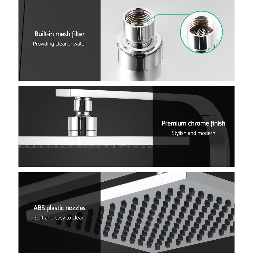 Cefito WElS 8'' Rain Shower Head Set Square High Pressure Wall Arm DIY Chrome freeshipping - Awezingly