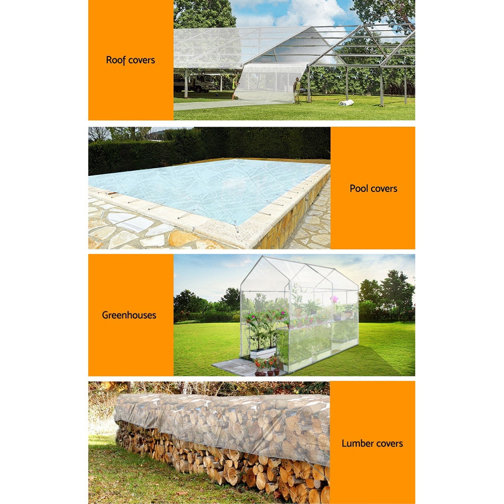 Instahut 2x3m Heavy Duty Poly Tarps Tarpaulin Camping Cover Clear freeshipping - Awezingly