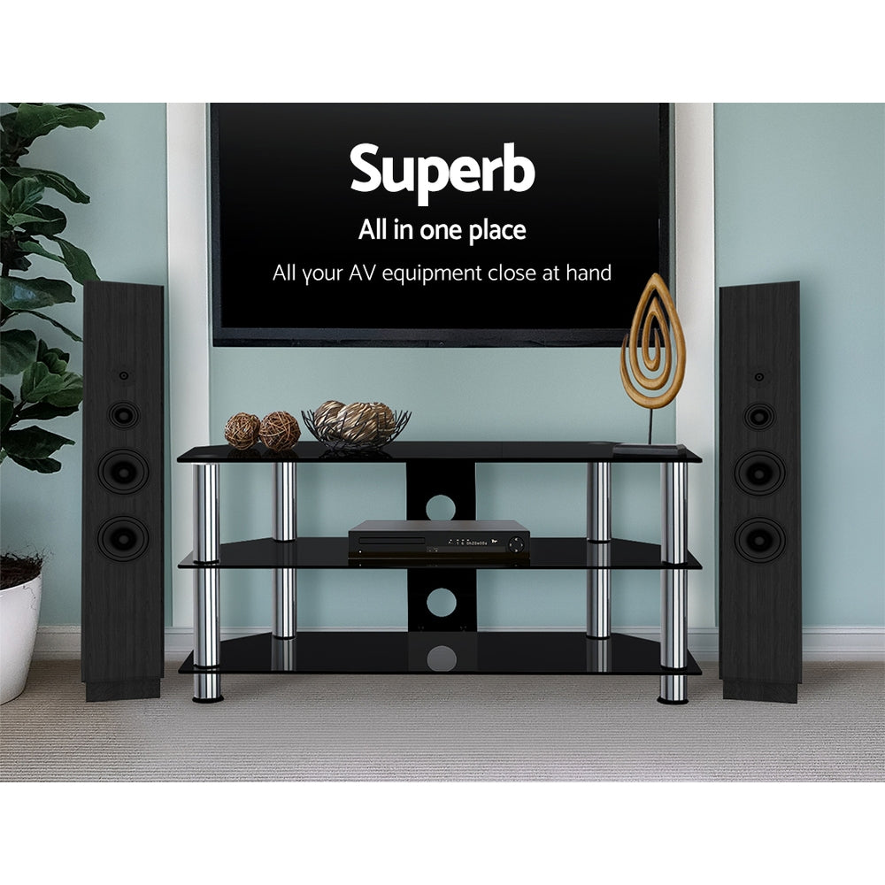 Artiss TV Stand Entertainment Unit Media Cabinet Temptered Glass 3 Tiers freeshipping - Awezingly