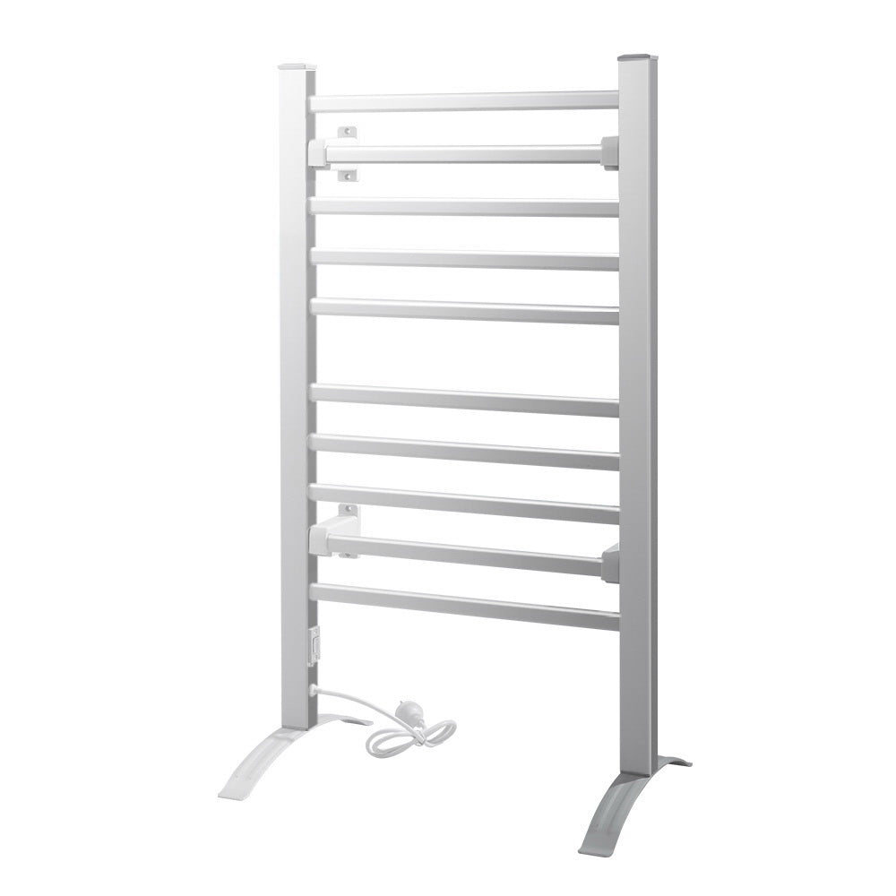 Devanti Heated Towel Rail Rack Bathroom Aluminum Electric Rails Warmer Clothes 10 Rungs freeshipping - Awezingly