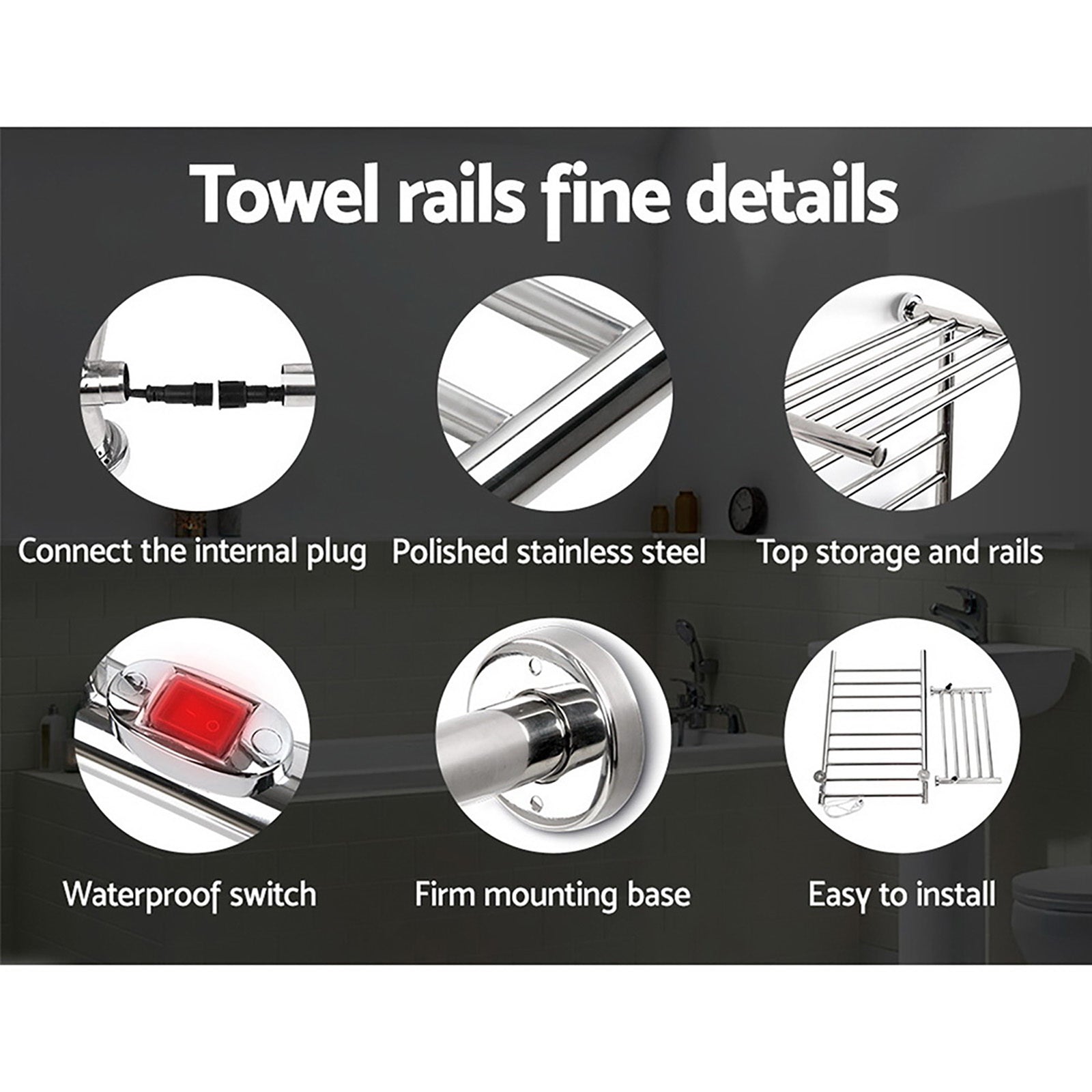 Electric Heated Towel Rail freeshipping - Awezingly