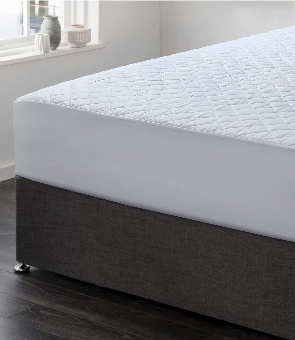 Elan Linen 100% Cotton Quilted Fully Fitted 50cm Deep Super King Size Waterproof Mattress Protector