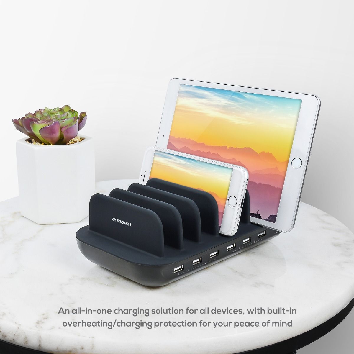 mbeat Gorilla Power 7-Port 60W USB + USB-C Charging Station