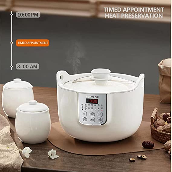 Joyoung White Porclain Slow Cooker 1.8L with 3 Ceramic Inner Containers